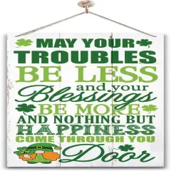 Hanging St Patricks Day Wood Decor Sign, Irish Prayer Printed Wood Wall Art Sign, Irish Home Signs Decor, Hanging Door Wood Sign, Irish Blessing Sign, St Patricks Day Decor, Rustic Farmhouse Decor