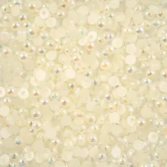 Crystal Lane DIY SS16(4mm) Plastic Pearl Flatback Rhinestones, 975pcs White AB