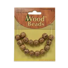 6 Packs of Wood Round Beads 10mm Pepper Brown Pack of 16