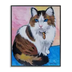 Stupell Industries Brown & White Cat Portrait Framed Giclee By Nettie Price