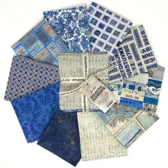 Eclectic Elements Palette Fat Quarter Bundle in Indigo by Tim Holtz for Free Spirit (FB4FQTH.INDIGO)