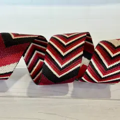 Maroon/Tan/Black Woven Chevron 1.5&rdquo;Webbing