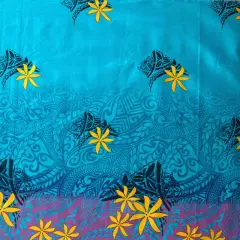 1 Yard Tiare Traditional Tattoo Gradient Cotton Fabric 44/45 Inches Width Turquoise