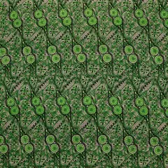 1 Yard Traditional Polynesian Fijian Print Fabric 100% Cotton Light Barkcloth, 45 inches Width Green