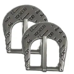 Engraved Pearl Silver Prong Belt Buckle 1.25 Inche Black Ink Detail