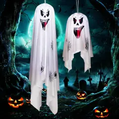 Spooky Halloween Ghost with String Lights