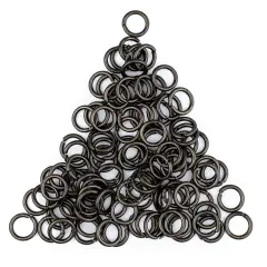 The Bead Chest Black 8mm Round Open Jump Rings, Pack of 100