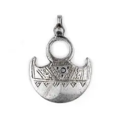 The Bead Chest Tuareg Moon Pendant (Medium): North African Tribal Berber Moroccan Sahara Pendant for Jewelry