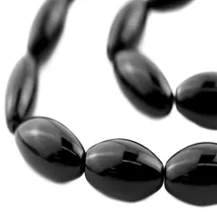 The Bead Chest Oval Onyx Beads (20x10mm)