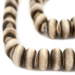 The Bead Chest Round Blackened Grey Bone Beads (14mm)