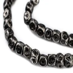 The Bead Chest Silver Tuareg Cornerless Cube Beads (6mm)