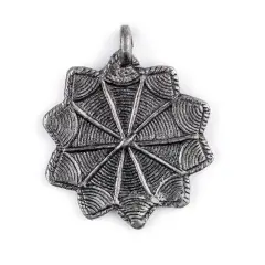 The Bead Chest Silver 10-Point Baule Star Pendant (41x47mm): African Tribal Metal Pendant for DIY Jewelry and Necklace
