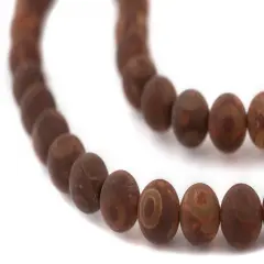 The Bead Chest Tibetan Agate Beads - Full Strand of Authentic Genuine Matte Gemstone Beads (8mm - Standard)