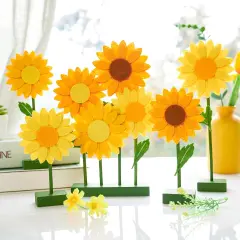 8 PCS Sunflower Felt Centerpieces for Tables