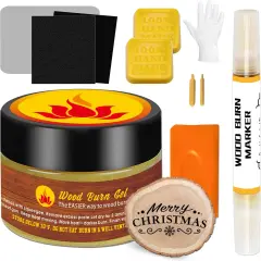 Wood Burn Paste Pen Kit, 4OZ Wooden Burning Gel, Double Sided Wood Burn Marker Kit for DIY Beautiful Wooden Burning in Minutes, Perfect for Beginners Handmade Meaningful Gifts
