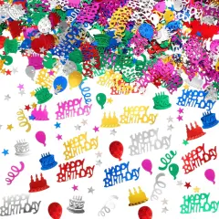 3000 Pieces Happy Birthday Confetti Birthday Cake Confetti Metallic Foil Balloon Table Scatter Decorations for Party, Baby Shower, DIY Arts and Crafting