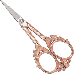 Crochet Scissors Small Sharp Tip Sewing Scissor for Embroidery Craft Needlework Cross Stitch Detail Threading Handicraft DIY Tool, 4.7in Rose Gold Cute Butterfly Shears