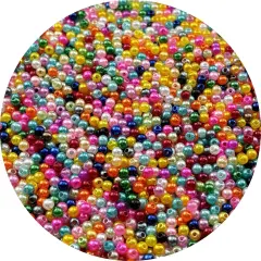 2000pcs Pearl Beads for Crafts 4mm Resin Pearl for Jewelry Making Round Bulk Pearls Beads with Hole for Sewing Crafts Decoration Necklaces Bracelets Earrings Making(Mixed Color)
