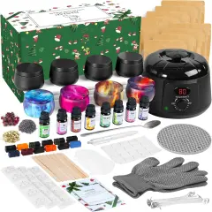 Candle Making Kit for Adults, Candle Making Supplies DIY Starter with Digital Soy Wax Melt Warmer, Premium Candles Making Supply Set Perfect as Home Decorations, DIY Arts Crafts Gift