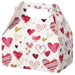 Pack/6: Playful Hearts Gable Box - 4 x 2-1/2 x 2-1/2"