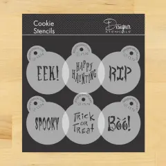 Small Halloween Sayings Cookie Stencils | C574 by Designer Stencils | Cookie Decorating Tools |