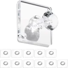 Wall Hooks for Hanging Adhesive Hooks 12-Pack, Acrylic Diamond Hooks Wall Hangers, Decorative Hooks Clear Jewelry Hooks