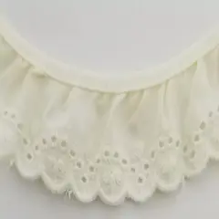 1-1/4" Ruffled Gathered Eyelet Trimming - 8 Continuous Yards - Color Options! Oyster