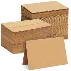100 Pack Blank Cards and Envelopes 4x6, Bulk Kraft Paper Greeting Cards for DIY Card Making, Wedding, Birthday, All Occasions