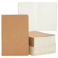 24 Pack Blank Journals for Kids, Bulk Sketchbooks for Students, Art, Writing Stories, A5 Kraft Paper Notebooks (5.5 x 8.3 In) Brown