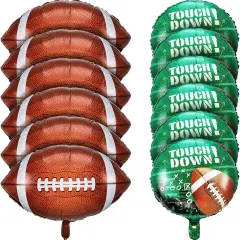 Football Balloons Set - Field & Foil Balloons for Tailgate Game Day Theme Supplies - Birthday Party Decorations (12 Pieces)
