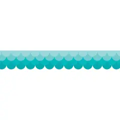 Painted Palette Ombre Turquoise Scallops EZ Border, 48 Feet