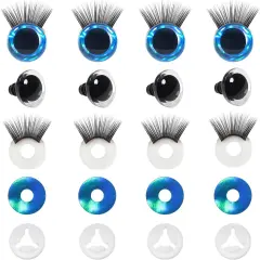 4 Sets 16mm Safety Eyes Glitter Safety Eyes with Washers