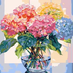 Paint by Number for Adults. Flowers Paint by Numbers for Adults Beginner Drawing Paintwork with 3 Paintbrushes Paint Canvas Oil Painting 16&rdquo; x 20&rdquo;