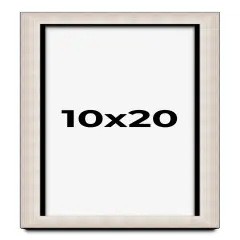 Panoramic Minimalist Shadow Box Silver Picture Frame - UV Acrylic, Backing, Hanging Hardware