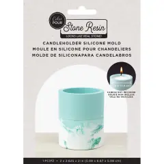 American Crafts Color Pour Stone Resin Silicone Mold-Cndle Hldr