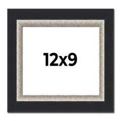 Photo Size Embellished Black Picture Frame - UV Acrylic, Foam Board Backing, Hanging Hardware