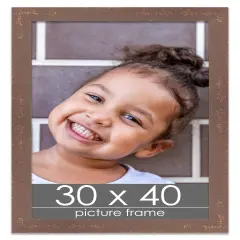 Shabby Chic Brown Picture Frame - UV Acrylic, Foam Board Backing, Hanging Hardware
