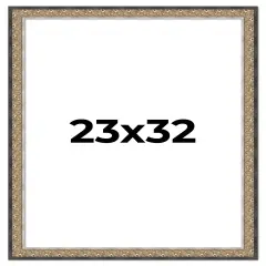 Photo Size Ornate Silver Picture Frame - UV Acrylic, Foam Board Backing, Hanging Hardware