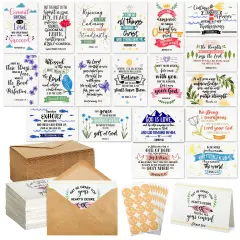 120 Pack Christian Greeting Cards Bulk with Envelopes, Religious Encouragement Scripture, 20 Inspirational Bible Verse Designs (4x6 In)