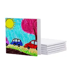 Paper Junkie 6 Pack White Blank Hardcover Books for Kids Ages 3-14 to Write Stories - Unlined Scrapbook and Journal - 18 Sheets/36 Pages Each (5.2 x 5.2 in)