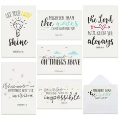 Best Paper Greetings 48 Pack Christian Greeting Cards with Envelopes, Inspirational Note Card with Scripture Bible Verses for Encouragement, Motivation, Confirmation Bulk (4x6 In) White
