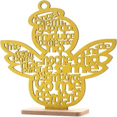12pcs Wood Religious Centerpiece Cross Guardian Angel Baby Wings Gold