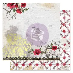 Magnolia Rouge Collection 12x12 Sheet - A Little Damask - 10 sheet 12"x12", w foil details