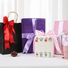 200 Yards Ribbon,1-1/2 Inch Satin Ribbon,Single Face Satin Ribbons, Perfect for Gift Wrapping,Wedding Decoration,Handmade Bows,Wrapping Bouquet and More