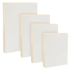 Da Vinci Pro Medium Textured Gesso Panel - 7/8" Deep - Set of 4 Small Rectangle Wood Panels for Painting - Accepts Mediums like Canvas - For Oils, Acrylics, Mixed Media, Pastels & Drawing Sticks