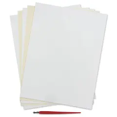 Essdee Scraperboard - Pkg of 5, 9" x 12", White, Un-Inked