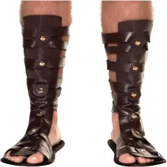 UNDERWRAPS Mens Greek Roman Sandals - Warrior, Knight Armor, Medieval Sandals, Cosplay and Halloween Accessories, Soldier, Viking, Renaissance Sandals(One Size)