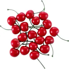 20 Pcs Red Artificial Cherries,Fake Cherries,Fake Fruit Decor Simulation Cherry