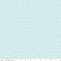 Winter Words in Aqua (c16363-aqua) | Winter Magic | Dani Mogstad | Riley Blake