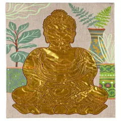 Buddha Garden Flag 2 Sided Burlap